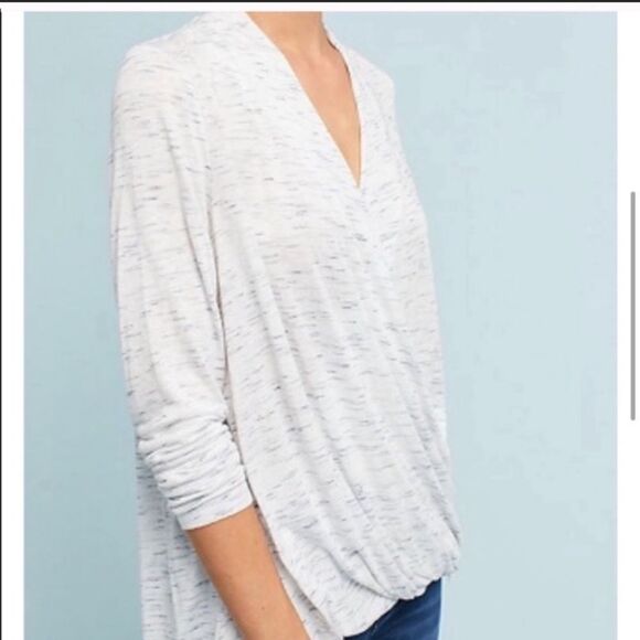Anthropology Akemi + Kin spacedye wrap long sleeve blouse top sx xs - Picture 1 of 9